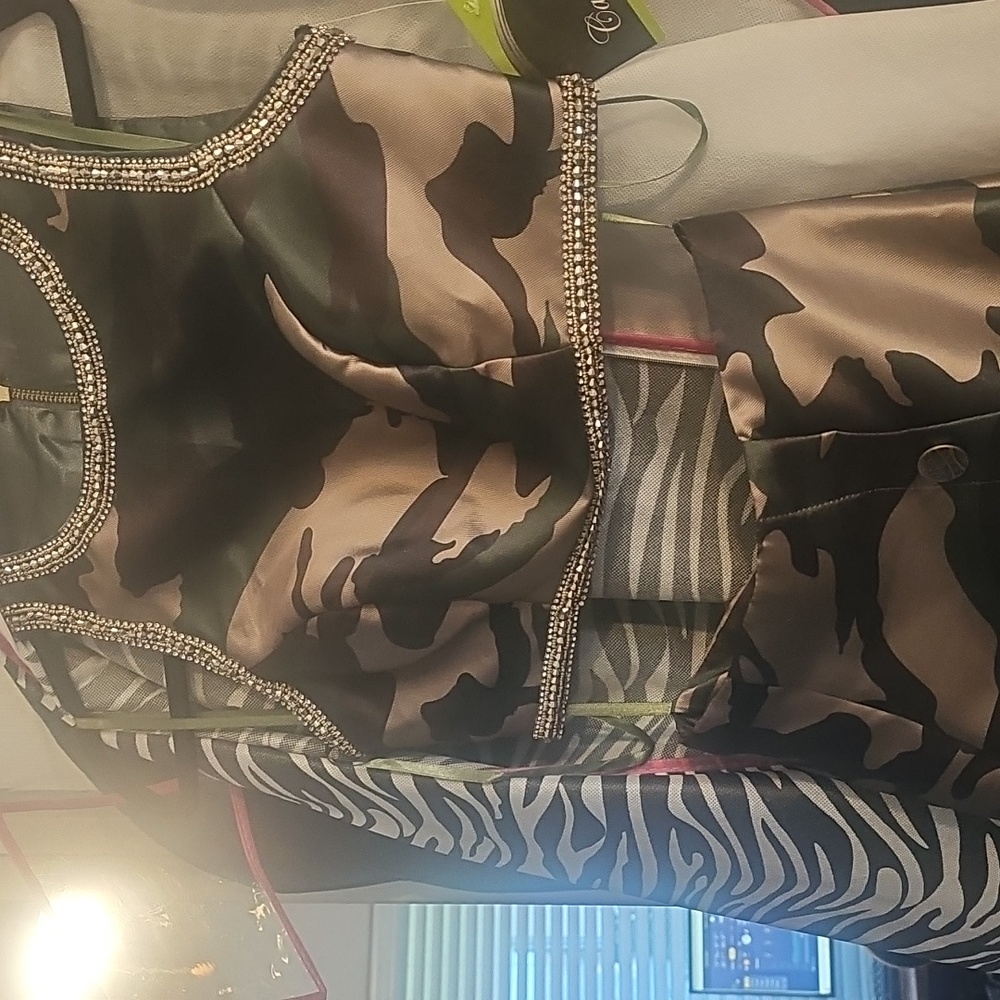 NWT Cassandea Stone for Mac Duggal 2 piece Camo and Crystal Gown - Picture 7 of 9
